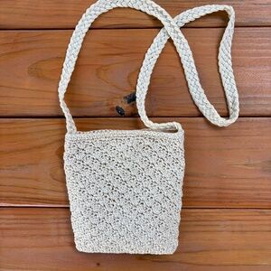 The Sak Cream Crochet Crossbody Purse, Handmade